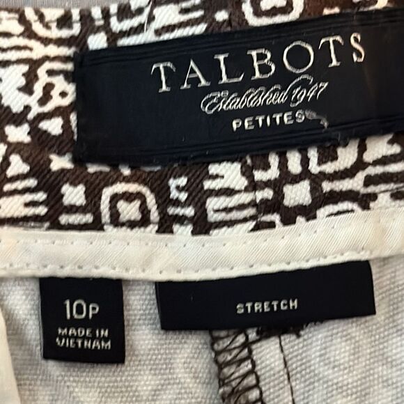 Talbots Shorts 10P Stretch Mid-Rise Bermuda Golf Brown Cream #1 - Picture 11 of 12